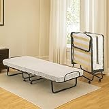 Talamo Italia Letto Pieghevole Deva, Brandina con Rete 12 doghe, Materasso Incluso, Lettino salvaspazio, 100% Made in Italy, 80x190h37 cm, Custodia Protettiva su Richiesta, Bianco, 190 cm