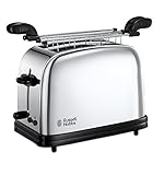 Russell Hobbs Tostapane con Pinze - Per Toast Farciti o Sandwich - 2 Fette - Acciaio Inox Lucidato; Fessure per toast extra larghe; 6 livelli di doratura; Scongelamento, 1200 W, Victory 23310-57