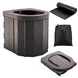 KINSPORY Toilette Portatile, WC Portatile, WC Portatile per Campeggio, WC Camper (Nero senza coperchio)
