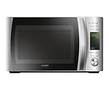 Candy COOKinAPP Forno a Microonde con Grill, 20 Litri, 700W, 40 Programmi, App Simply-Fi, Funzione Defrost e Start Express, Child Lock, Libera Installazione, 44 x 35,75 x 25,9 cm, Argento - CMXG20DS