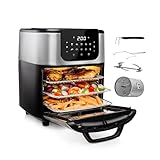 Princess Friggitrice ad Aria Forno Deluxe – 11 L – 1800 W – Schermo tattile digitale – 10 programmi preimpostati – Girapollo e cestello inclusi – Acciaio inossidabile – 182075