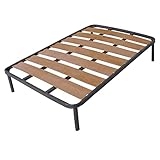 Somnus SANA Rete Matrimoniale 160x190 cm Letto Ortopedico Doghe Legno e Struttura Ferro Piedi Avvitabili H 35
