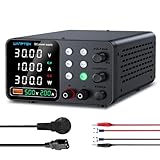 WANPTEK POWER Alimentatore da Banco, Alimentatore da Laboratorio 30V 10A Regolabile con Memoria 3 Preset e chiave di blocco/Protezione OCP/Uscite/Ricarica Rapida USB con Display