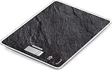 Soehnle Page Compact 300 Slate, bilancia da cucina digitale con motivo in ardesia, peso fino a 5 kg, bilancia per uso domestico con sensore touch brevettato, bilancia elettronica con batterie incluse