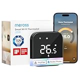 Meross Matter Termostato WiFi Termostato Caldaia Smart Cronotermostato da Parete Intelligente, Termostato Ambiente Riscaldamento e Raffreddamento per Controllo Vocale Siri, Alexa e Google, Nero