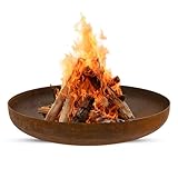 BonFeu BonBowl Ø100 cm Acciaio Corten Bracierie - Robusta Bocchetta di Fuoco - Braciere da Giardino - Realizzato in Acciaio Corten di Alta qualità - Opzionale. Grill/Cottura - 100x100x21 cm