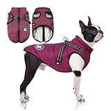 Cappotti per cani impermeabili con imbracatura Vestiti per cani caldi e confortevoli Lavabili in lavatrice Design a strisce riflettenti Resistente anello a D da mettere e togliere comodamente