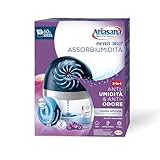 Ariasana Aero 360° kit assorbiumidità, deumidificatore ricaricabile non elettrico, assorbi umidità contro condensa e muffa, 1 dispositivo e 1 ricarica Tab lavanda da 450g