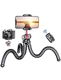Tupwoon Treppiede Smartphone Portatile e Flessibile con Telecomando Bluetooth e Clip Universale per Scattare Foto, Registrare Video