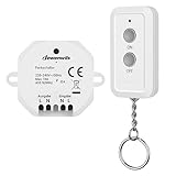 DEWENWILS Interruttore Wireless con 1 Ricevitore e 1 Telecomando, Portata 30 m, Nessun Cablaggio Richiesto, Telecomando Wireless per Luci Fino a 2300 W, Bianco