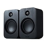 Marley House of Get Together Duo Altoparlanti da Scaffale - Bluetooth con ingresso AUX, compatibili con giradischi e lettori di vinili, altoparlanti attivi HD, design sostenibile, Nero