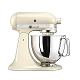 Kitchenaid Planetaria - Artisan - Robot da Cucina con testa inclinabile e 3 accessori - 4.8 L - Impastatrice - Color Crema