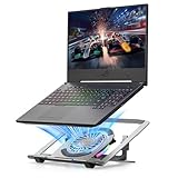 ORICO Base di Raffreddamento per Laptop RGB, Supporto PC Portatile Gaming con Ventilatore Silenzioso, Laptop Stand Ergonomico con Altezza Regolabile, Pieghevole, per Notebook fino a 17”- NSF1, Argento