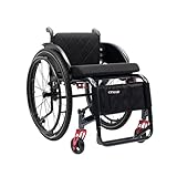 CFMAIF Carrozzina Sportiva, Carrozzina Ultraleggera in Alluminio da Transito, Sedia a Rotelle Leggera ad Autospinta per Disabili(38cm/14.9in Seat,Daily)