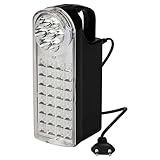 POLY POOL | PP3300 Lampada di Emergenza Portatile Ricaricabile 32+7 LED - Luce emergenza 3 Funzioni con Cavo 80cm e Spina 10A - Lampada Emergenza Portatile con Presa USB (Powerbank) e Presa Auto