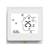 Decdeal Termostato WiFi per Caldaia a Gas,Termostato caldaia Programmabile,Supporto App/Controllo Vocale, Compatibile con Alexa/Google Home（5A）-Bianco