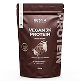 nutri+ Proteina in Polvere 3k vegan Brownie al Cioccolato Proteine - Protein Powder - Polvere Proteica senza Lattosio - Isolato proteico