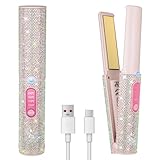 Piastra Capelli Senza Fili 5000mAh, Mini Piastra per Capelli 2 in 1, Piastra Portatile Senza Fili in Titanio, Piastra da Viaggio per Capelli, 3 Temp 2S HEAT Rapido MAX 410℉ Con Spegnimento Automatico