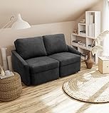 DOMO Collection Relax - Divano 2 posti, divano letto per gli ospiti con struttura a molle, funzione letto indicata anche per un uso quotidiano, 168 x 96 x 86 cm, grigio scuro