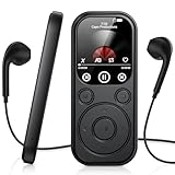 RWSRW 128GB Lettore MP3 con Bluetooth, Lettore Musicale con Radio FM, Registratore Vocale, Suono HiFi, Funzione E-book, Auricolari Inclusi