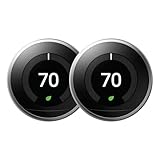 Google Nest Learning - Termostato in acciaio inox (terza generazione) (T3007ES-US) (confezione da 2)