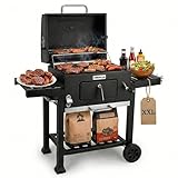 Amig - Barbecue portatile a carbone Fireplus - Con ruote e ripiani laterali - Sistema di ventilazione e cassetto raccogli cenere - Griglia in acciaio 57 x 42 cm - Dimensioni: 116,5 x 13,1 x 56 cm