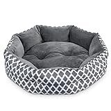 CATROMANCE Cuccia Gatto da Interno, Letto Gatto Morbido Cuccia Rotonda per Gatti Sfoderabile Lavabile, Cuscino per Gatto e Cani Impermeabile e Antiscivolo, 50x50x15 cm