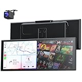 Schermo per auto 10.26' per Netflix e YouTube, carplay per auto Portatile 60FPS Wireless per Apple CarPlay & Android Auto, Retrocam 1080P, OTA, Dual Bluetooth, Controllo Vocale, Navigazione