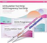 Femometer Test ovulazioni 50 + test di gravidanza precoce 20 in striscia urinaria per fertilità donna, risultati accurati digitali ti aiutano a progettare