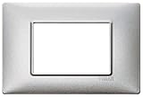 VIMAR 14653.71 Serie Plana Placca 3 Moduli Argento Metallizzato, 120 x 80 x 9 mm