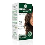 Herbatint Gel Colorante Permanente per Capelli 4N Castano - 150 ml, senza Ammoniaca, 100% Copertura Capelli Bianchi, per Pelli Sensibili, con 8 Estratti Naturali Bio