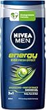 NIVEA MEN Energy Doccia Shampoo 6 x 250 ml, Docciaschiuma uomo rivitalizzante per corpo, viso e capelli, Docciaschiuma e shampoo uomo rinfrescante con Estratto di Menta