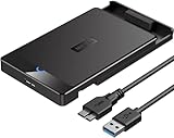 Meofia Case Hard Disk 2.5 Pollici, USB 3.0 a SATA con UASP Custodia Disco Rigido Esterno per 7mm e 9,5 mm, SATA I II III, HDD, SSD (con Cavo)