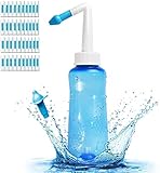 Kit Lavaggio Nasale - 300ml Bottiglia + 40 Pacchetto di Sale - Irrigatore Nasale per Lavaggi Nasali Neti Lota per Irrigazione Nasale Sinus Rinse Aspiratore Naso Doccia