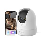 EZVIZ C6N G1 4K Telecamera Wi-Fi Interno, 8MP Videocamera Sorveglianza Interno Pan/Tilt/Zoom, Rilevamento di Persone/Animali/Rumore, Visione Notturna a Colori, Chiamata Bidirezionale, WiFi 2.4/5Ghz