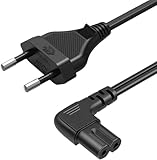 Cavo di alimentazione da 3 m per TV Samsung per televisori Samsung (24', 32', 40', 43', 48', 49', 50', 55', 60', 65', 75', UN40, UN43, UN48, angolo a 90 gradi, LG, Philips 2 poli su cavo di