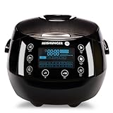 Reishunger Cuociriso Digitale Nero - Vaporiera Multifunzione fino a 8 Persone con 12 Programmi, Tecnologia a 7 Fasi - Con Display LED e Funzione di Mantenimento del Caldo
