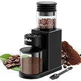 Macinacaffè Elettrico con cono Wancle Touch Edition, Conico Elettrico, 25 Livelli, Timer Preciso, Antistatico, Compatto con Soffiatore, Motore 200W