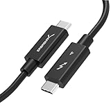 SABRENT Cavo Thunderbolt 4 USB Type C [Certificato] 2 m | 40 Gbps | Ricarica da 100W | E-Mark Chip | PD supporta | per MacBook, Laptop, Dock | NERO [CB-T4M2]