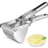 Schiacciapatate, Sopito Schiacciapatate Acciaio Inox con Manico in Silicone, Per Purè di Frutta e Verdura, Lavabile in Lavastoviglie