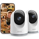 GNCC Telecamera WiFi Interno 2K(3MP)(2-Pack), Videocamera Sorveglianza Interno, Audio Bidirezionale, Visione Notturna, Notifica Immediata e Rilevamento del Movimento, 360°, Compatibile con Alexa(2,4G)