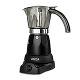 Jocca, Caffettiera Elettrica 6 Tazze, Base Girevole 360°, Sistema Mantieni Caldo, 450-480W