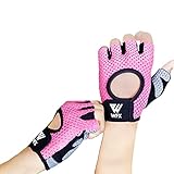WESTWOOD FOX Guanti da fitness traspiranti e antiscivolo, per uomo e donna, per sollevamento pesi, bodybuilding, palestra, crossfit, allenamento con i pesi (Rosa, S)