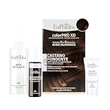 Euphidra - ColorPro XD, 435 Castano Fondente, Gel Colorante Extradelicato 50 ml + Base Attivante 50 ml + Balsamo con Acido Jaluronico 20 ml + 1 paio di guanti usa e getta e 1 cuffia