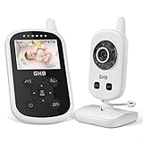 GHB Baby Monitor Videocamera Schermo 2.4',950mAh Batteria,Comunicazione Bidirezionale,VOX Visione Notturna Visione Monitoraggio Temperatura,Ninne Nanne
