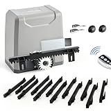 CO-Z 550W Kit Automazione Cancello Scorrevole, Motore Cancello Scorrevole per Porte Fino a 1500kg 12 m con 2 Telecomandi, Cremagliera 12x0.33M e Sensori a Infrarossi per Giardino Garage