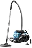 Rowenta RO3731 Compact Power Cyclonic Classic+, Aspirapolvere a Traino senza Sacco, Tecnologia Ciclonica, Capacità 1.5 L, Blu/Nero 49x29x34cm, 750W
