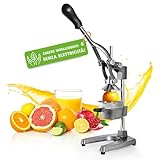 Lumaland Spremiagrumi in Acciaio Inox, di Alta qualità, Molto Silenzioso, Utilizzabile manualmente, Elegante spremiagrumi, esente da Manutenzione e Potente per Molto più succhi di Frutta, Basta
