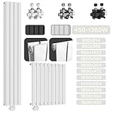 Aquamarin® Termosifone - Orizzontale, 600x1022x69mm, Acciaio, Doppio Strato, 30 Colonne, Bianco - Termosifoni Moderni, Termoarredo Soggiorno Design, Radiatori Tubolari Parete, Radiatore, Arredo