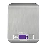 Bilancia da cucina digitale HK 105 Bilancia ad alta precisione in acciaio inossidabile, impermeabile. Capacità 5 kg. Schermo LCD.Batterie incluse. Funzione tara. Libro di ricette scaricabile